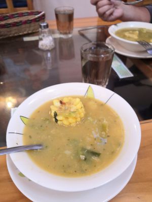 Soup of the daily menu at Restaurante Vegetariano Inti Raymi in Ibarra