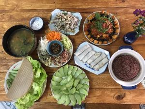 Macrobiotic meal at Dieu Thien in Ninh Binh