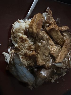 Eggplant tofu  at Loving Hut in Orange