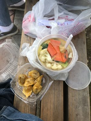 Wonton soup at Loving Hut in Orange