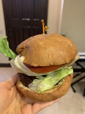 BBQ Burger (which came with a side of fries) at Loving Hut in Orange
