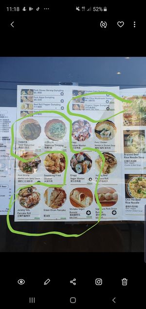 Vegan options at Dumpling the Noodle in Seattle