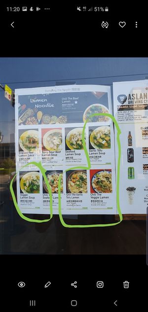 Vegan options at Dumpling the Noodle in Seattle