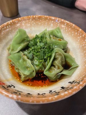 Vegan spicy wonton  at Dumpling the Noodle in Seattle