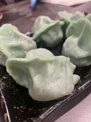 Bok choy mushroom pan fried dumpling  at Dumpling the Noodle in Seattle