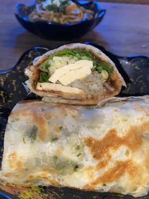 Jajang tofu pancake roll  at Dumpling the Noodle in Seattle