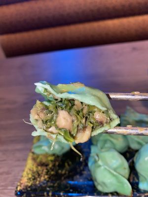 Bok choy mushroom dumpling   at Dumpling the Noodle in Seattle