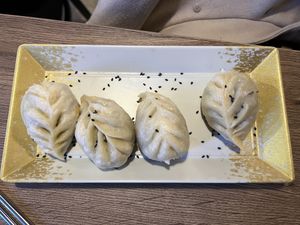 Steamed shiitake buns   at Dumpling the Noodle in Seattle