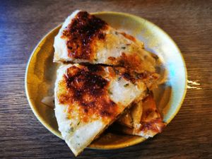 Onion cakes at Dumpling the Noodle in Seattle