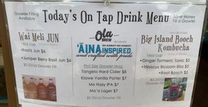 Drink Menu  at Kohala Grown Market in Hawi