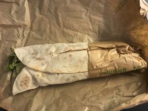 Takeaway lahmacun at Nøne Meat in Luebeck