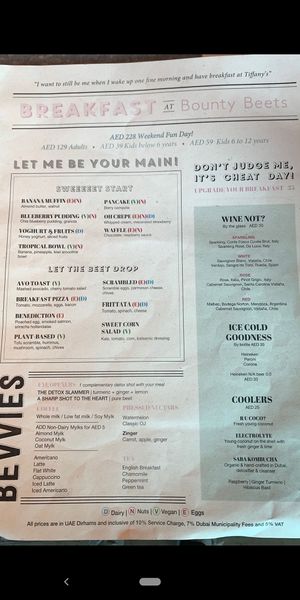 Weekend breakfast deal on selected items at Bounty Beets - Le Meridien Mina Seyahi in Dubai