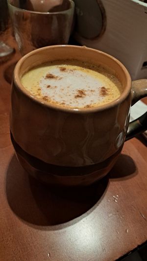 Golden milk at Bounty Beets - Le Meridien Mina Seyahi in Dubai