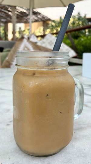 Iced oat latte at Bounty Beets - Le Meridien Mina Seyahi in Dubai