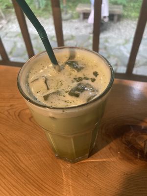Iced matcha   at Hongu Cafe in Nikko