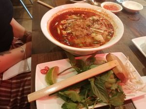 Hot and spicy this isnt chicken at Pho in Sheffield