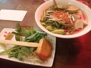 Noodle soup this isnt chicken at Pho in Sheffield