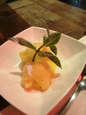 Yuzu and mandarin sorbet at Pho in Sheffield