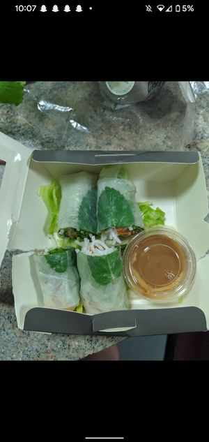 Vegan rice paper rolls at Pho in Sheffield