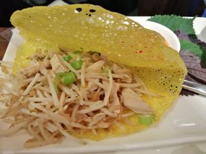 Mock chicken pancakes at Pho in Sheffield