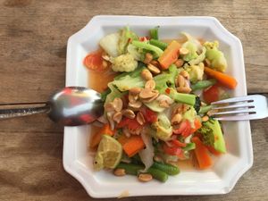 Mixed salat at Joy's in Nong Khiaw