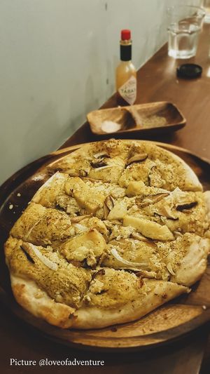 Vegan Truffles Pizza!! Definitely our favourite Pizza in Coron. at Herbivore Coron in Coron