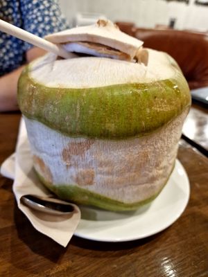 Fresh yummy coconut at Veganerie - Nana in Bangkok
