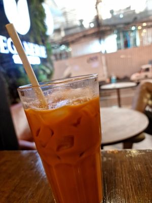 Iced thai tea smoothie at Veganerie - Nana in Bangkok