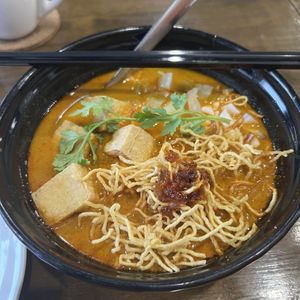 Khao Soi with Tofu Noodles  at Veganerie - Nana in Bangkok