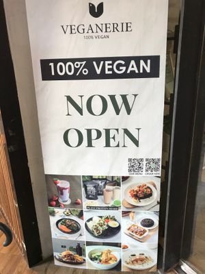 sign in front at Veganerie - Nana in Bangkok