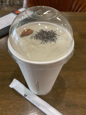 Banana almond smoothie. Was just ok    at Veganerie - Nana in Bangkok