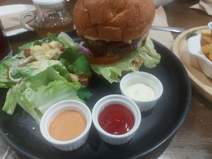 Cheese burger at Veganerie - Nana in Bangkok