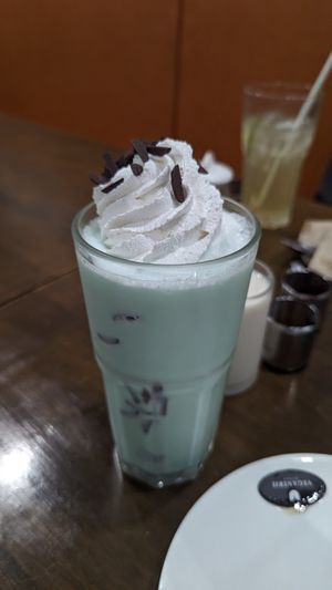 Mint chocolate milkshake at Veganerie - Nana in Bangkok