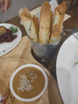 Spinach cheese sticks 👍🏽👍🏽 at Veganerie - Nana in Bangkok