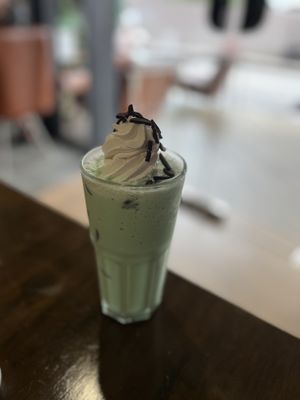 Mint choc chip smoothie  at Veganerie - Nana in Bangkok