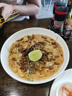 Tomyum Mac and cheese at Veganerie - Nana in Bangkok