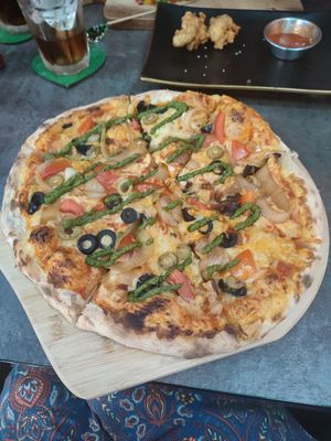 Pizza - big portion! at Veganerie - Nana in Bangkok