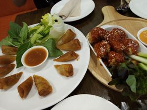 Spring rolls at Veganerie - Nana in Bangkok