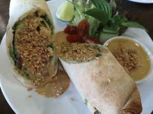 Satay wrap at Veganerie - Nana in Bangkok