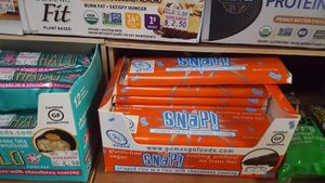 Vegan hershey's crunch (snap!) Vegan almond joy (mahalo) at The Good Earth Natural Foods in Indianapolis