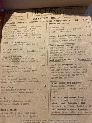 Menu  at The Hart of Hartford in Hartford