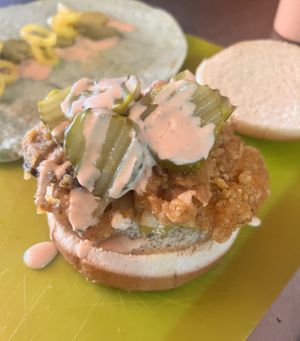 Buffalo Oyster Mushroom Sandwich  at Happy Soul in Palmetto