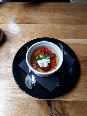 Dessert, coconut crème brûlée at Viet Next Door in Berlin