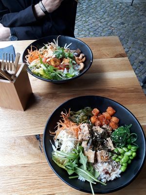 Rice bowls Teriyaki  (B1, front) and Sot Ca (B2, back) at Viet Next Door in Berlin