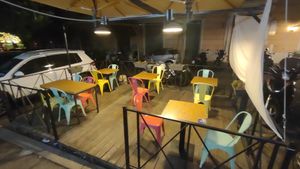 Outside area at Flower Burger in Rome