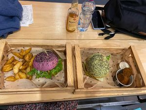 Cherry burger and BBQ Jungle  at Flower Burger in Rome