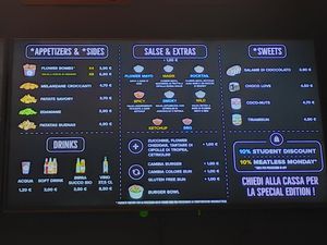 Menu Flower Burguer 15/1/23 at Flower Burger in Rome