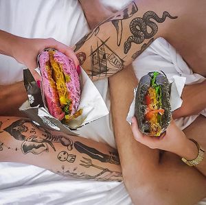 Together at Flower Burger in Rome