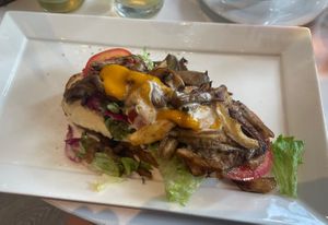 Vegan mushroom shwarma sandwich  at Blushing in Amsterdam
