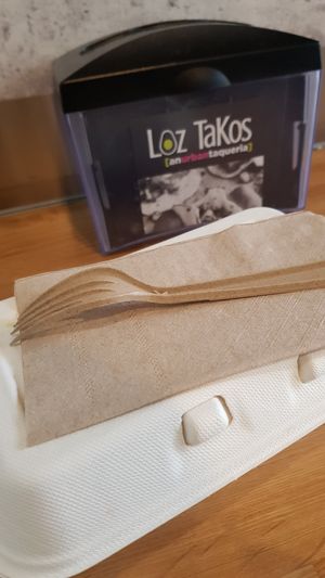 Biodegradable  at Loz Takos in Vancouver